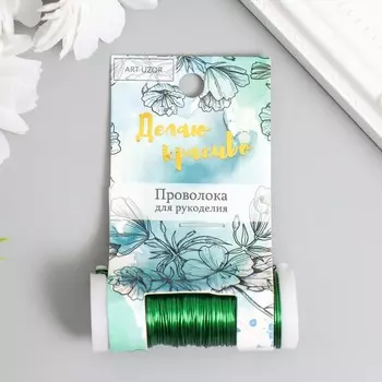 Проволока для творчества «Зелёный», 30 м, толщина 0.3 мм, 5.52.22.2 см