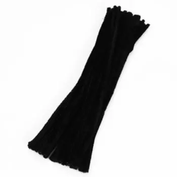 Синельная проволока для поделок и декора набор 50 шт., размер 1 шт. — 30 0.6 см, цвет чёрный