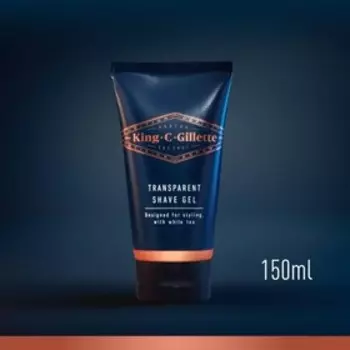 Прозрачный гель для бритья KING C. GILLETTE, с экстрактом Белого чая, 150 мл