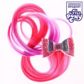 Прядь для волос, розовая, 40 см "Бант Пинки Пай", My Little Pony