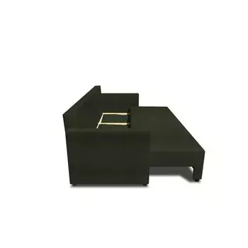 Прямой диван «Алиса 4», еврокнижка, рогожка lunar, цвет forest