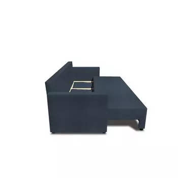 Прямой диван «Алиса 4», еврокнижка, рогожка lunar, цвет navy