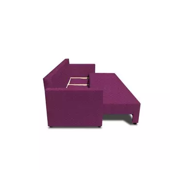 Прямой диван «Алиса 4», еврокнижка, рогожка savana, цвет berry