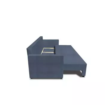 Прямой диван «Алиса 4», еврокнижка, велюр, цвет dream ocean