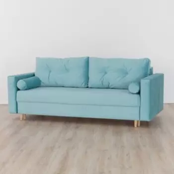 Прямой диван «Киото», механизм еврокнижка, велюр, цвет бирюзовый