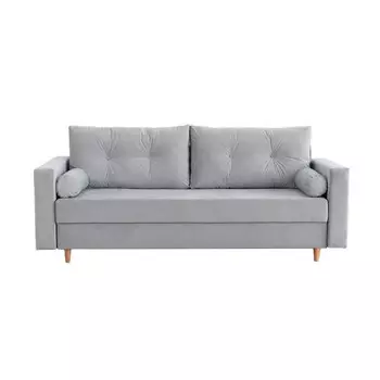 Диван прямой «Киото», механизм еврокнижка, велюр, цвет серый