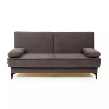 Прямой диван «Лофт 3», механизм книжка, велюр, цвет ультра графит