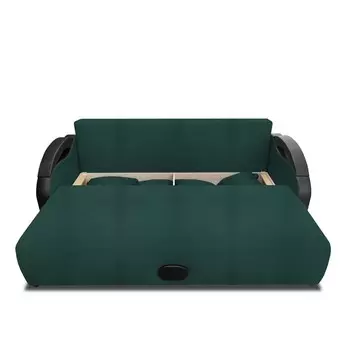 Прямой диван «Мария», еврокнижка, рогожка bahama plus, цвет emerald