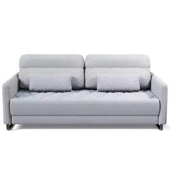 Прямой диван «Милфорд», механизм тик-так, велюр, цвет ламб сильвер