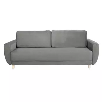 Диван прямой «Неаполь», механизм еврокнижка, пружинный блок, велюр, цвет серый