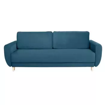 Диван прямой «Неаполь», механизм еврокнижка, пружинный блок, велюр, цвет синий