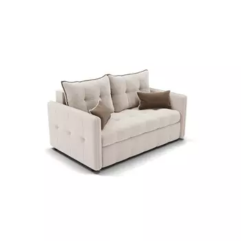 Прямой диван «Палермо», механизм выкатной, велюр, цвет селфи 01 / подушки 03