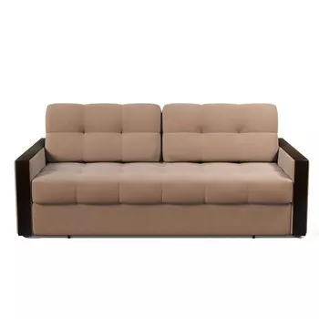 Прямой диван «Ричмонд 3», механизм тик-так, велюр, цвет катания латте / венге