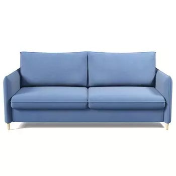 Прямой диван «Сканди», механизм тик-так, велюр, цвет катания дасти блу