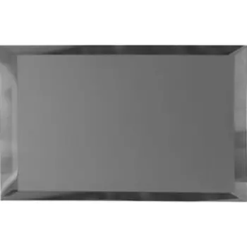 Прямоугольная зеркальная графитовая матовая плитка с фацетом 10 мм, 480х120 мм