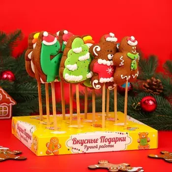 Новый год. Пряник на палочке, 45 г