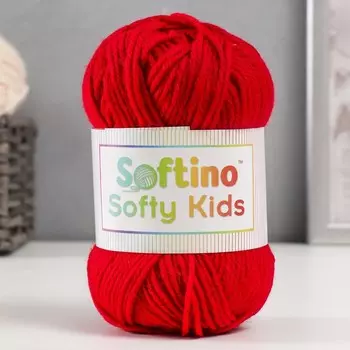 Пряжа 100% акрил "Softy Kids" 90м ±5м 50 гр цвет 32 красный кардинал