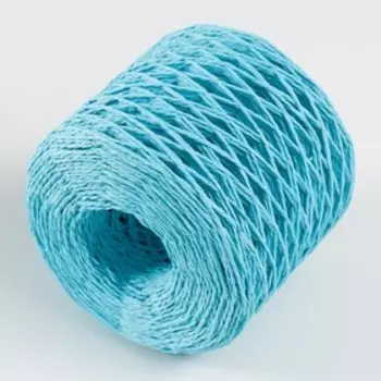 Пряжа 100% целлюлоза "Softino Raffia Color" кручёная, голубая 200м ±2м 120 гр
