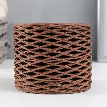 Пряжа 100% целлюлоза "Softino Raffia Color" кручёная, кофе 200м ±2м 120 гр