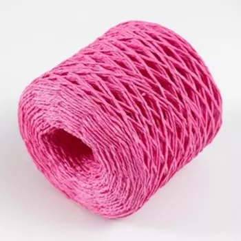 Пряжа 100% целлюлоза "Softino Raffia Color" кручёная, ярко-розовая 200м ±2м 120 гр