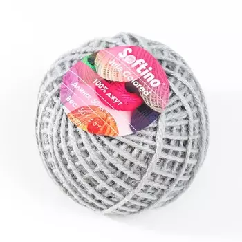 Пряжа 100% джут "Softino Jute Colored" 50м ±2м серый 50 гр