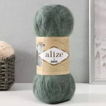 Пряжа "3 Season" 51% акрил, 25% мохер, 24% шерсть 500м/100гр (180-зелёный миндаль)