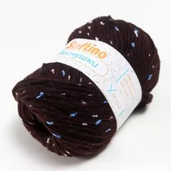 Пряжа 60% акрил, 30% кашемир, 10% шёлк "Веснушки" 50 гр 80 м цвет 17А шоколад
