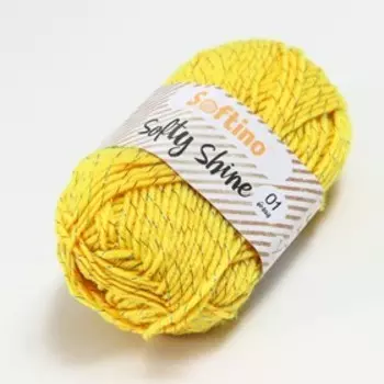 Пряжа 70% акрил, 30% шёлк "Softy Shine" 50 гр 85 м цвет 04 ярко-жёлтая