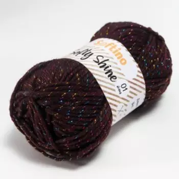 Пряжа 70% акрил, 30% шёлк "Softy Shine" 50 гр 85 м цвет 26 коричневый