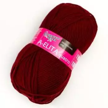 Пряжа A-elita quatro (Аэлита кватро) 50% шерсть, 50% акрил 190м/100гр (13 бордо)
