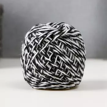 Пряжа для вязания спицами, крючком «Карачаевская», моток, 100% акрил, 100 м/40±5 г, (меланж бело-чёрный)