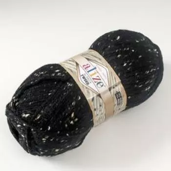 Пряжа "Alpaca tweed" 15%шерсть,15%альпака,5%вискоза,65%акрил (60 чёрный)