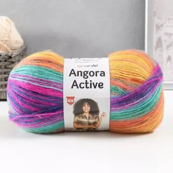 Пряжа для вязания спицами, крючком YarnArt, Angora Active, 20% шерсть, 80% акрил, 500 м/100 г, (850 радуга)