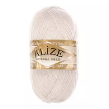 Пряжа для вязания спицами, крючком ALIZE, Angora Gold, 20% шерсть, 80% акрил, 550 м/100 г, (599 слоновая кость)