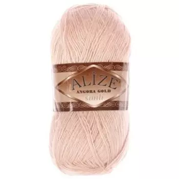 Пряжа "Angora Gold Simli" 75% акрил, 20% шерсть, 5% металлик 500м/100гр (404 шампань)