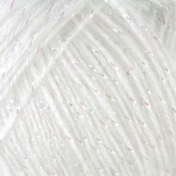 Пряжа для вязания спицами, крючком ALIZE, Angora Gold Simli, 75% акрил, 20% шерсть, 5% металлик, 500 м/100 г, (55 белый)