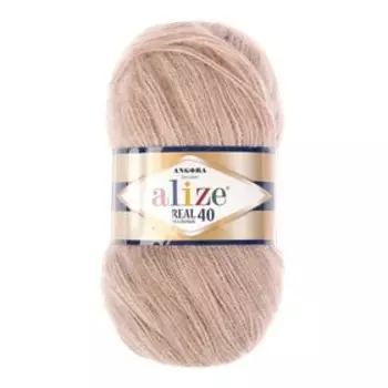 Пряжа "Angora real 40" 60% акрил, 40% шерсть 430м/100гр (152 беж. мел)