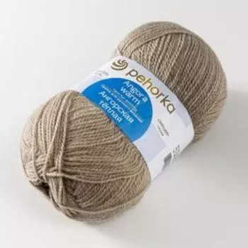 Пряжа для вязания спицами, крючком «Пехорский текстиль. Ангорская тёплая», 40% шерсть, 60% акрил, 480 м/100 г, (43 суровый лён)