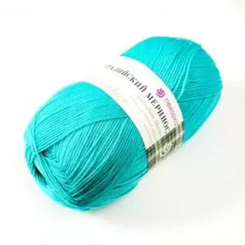 Пряжа "Австралийский меринос" 95%мер. шерсть,5% акрил объёмный 400м/100гр (581-Св.изумруд)