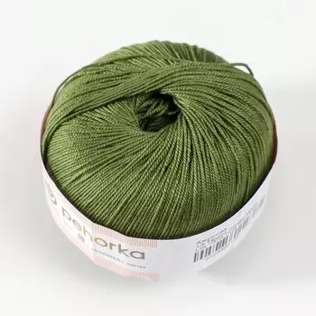 Пряжа "Ажурная" 100% мерсеризованный хлопок 280м/50гр (13-Тёмн.Оливковый)