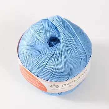 Пряжа "Ажурная" 100% мерсеризованный хлопок 280м/50гр (05-Голубой)