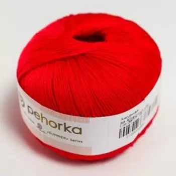 Пряжа "Ажурная" 100% мерсеризованный хлопок 280м/50гр (88-Красный мак)