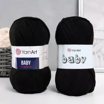 Пряжа для вязания спицами, крючком YarnArt, Baby, 100% акрил, 150 м/50 г, (585 чёрный)
