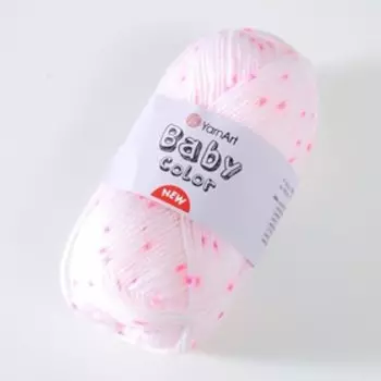 Пряжа "Baby color" 100% акрил 150м/50гр (212 бл.розовый/крап)