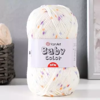 Пряжа "Baby color" 100% акрил 150м/50гр (217 молочн-фиолет-синий)