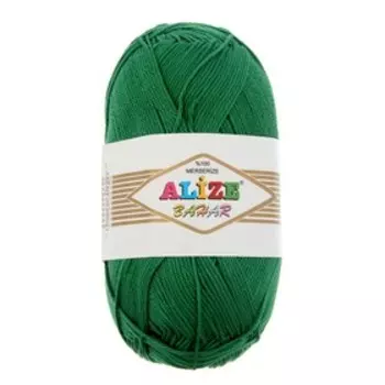 Пряжа "Bahar" 100% мерсеризованный хлопок 260м/100гр (118 зеленая трава)