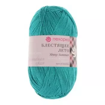 Пряжа "Блестящее лето" 95% мерсериз.хлопок, 5% метанит 380м/100гр (511-Зелёнка)