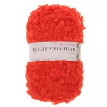 Пряжа "Буклированная" 30% мохер,20% шерсть,50% акрил 220м/200гр (88-Красный мак)