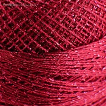 Пряжа "Camelia" 70% полиэстер, 30% люрекс 190м/20гр (426 вишня)