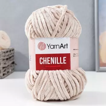 Пряжа "Chenille" 100% микрополиэстер 90м/100гр (571 кремово-бежевый)